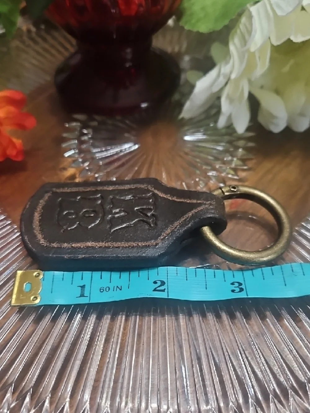 Hand Crafted Tooled Genuine Leather Key Chain NEW Personalized CUSTOM per Order